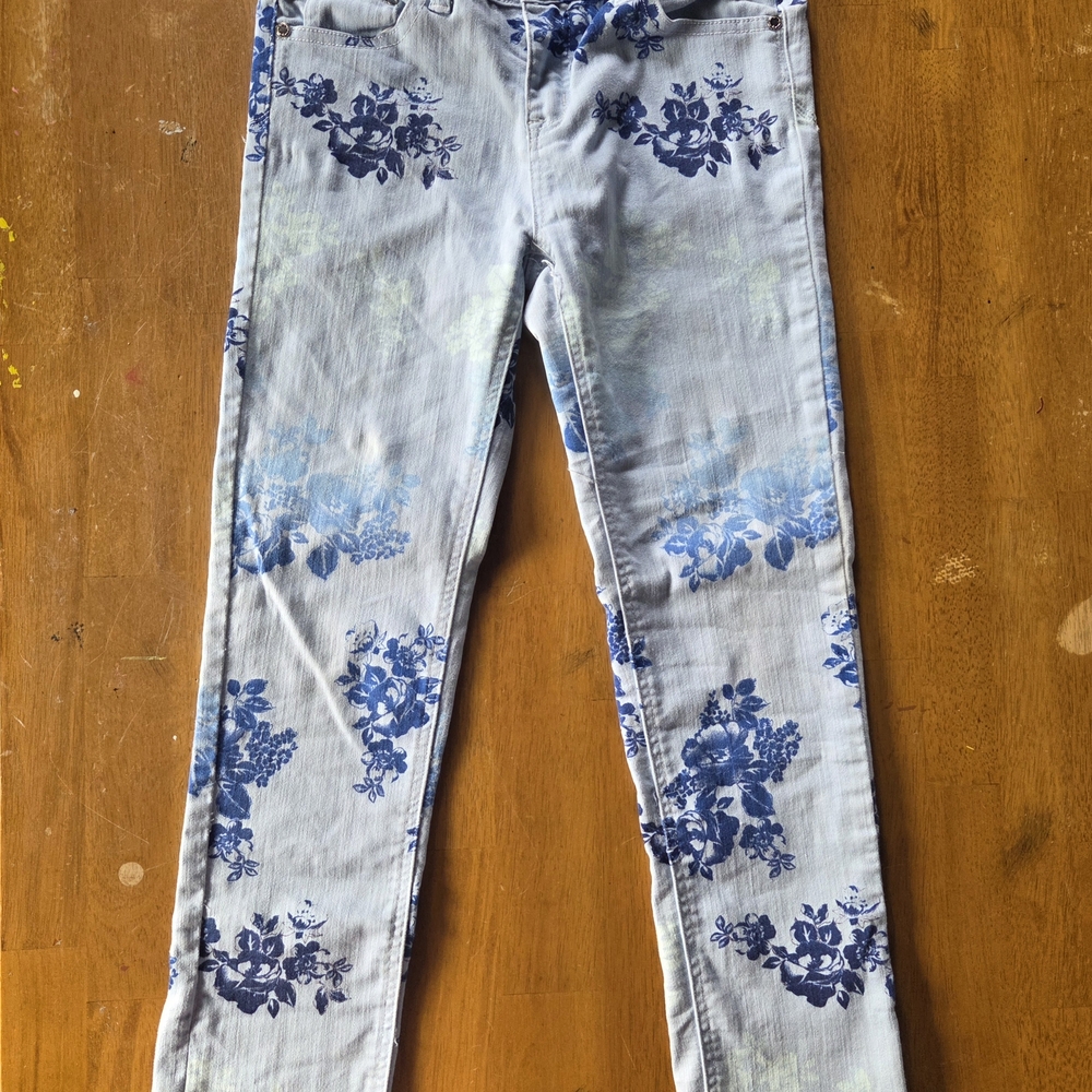 Justice Blue Floral Kids Jeans